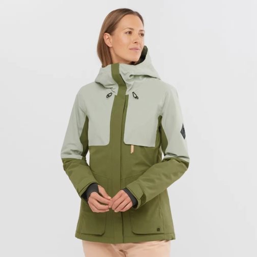 Mint / Olive Salomon Proof Light Insulated Hoodie Women's Ski Jackets | IE XW8342